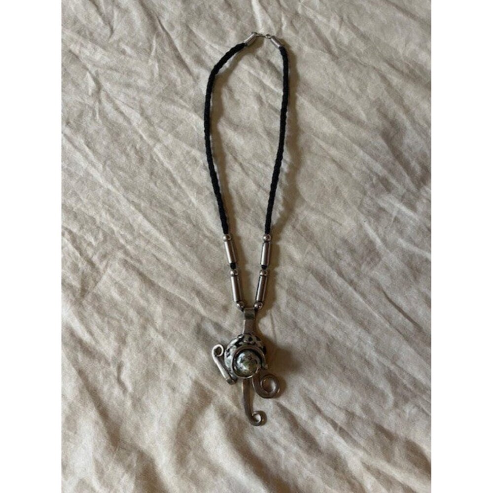 Artisan Seashell Necklace – Fork Setting Pendant Unique Handmade Jewelry